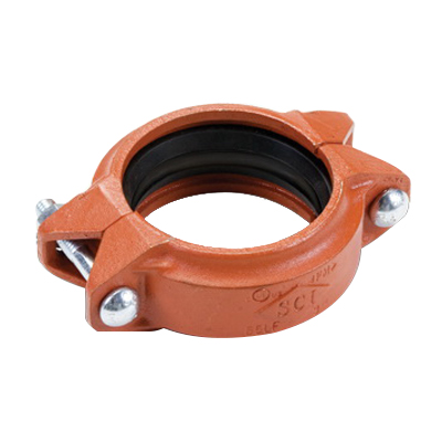 Smith-Cooper® Cooplok™ Orange Painted Ductile Iron Lightweight Flexible Coupling with Triple Seal Gasket, Grooved