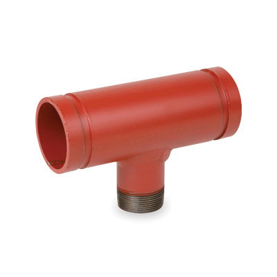 14x14x10 COOPLOK 65RTT PAINTED GROOVED RED TEE W/MALE THRD BRANCH (NPT) (GLOBAL)