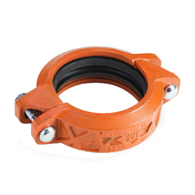 Smith-Cooper® Cooplok™ Orange Enamel Painted Ductile Iron Standard Weight Rigid Coupling, Grooved
