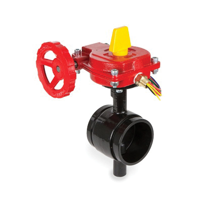 Smith-Cooper® Cooplok™ Series 67BFV Epoxy Coated Ductile Iron Butterfly Valve with Indicator - Grooved - 300 psi
