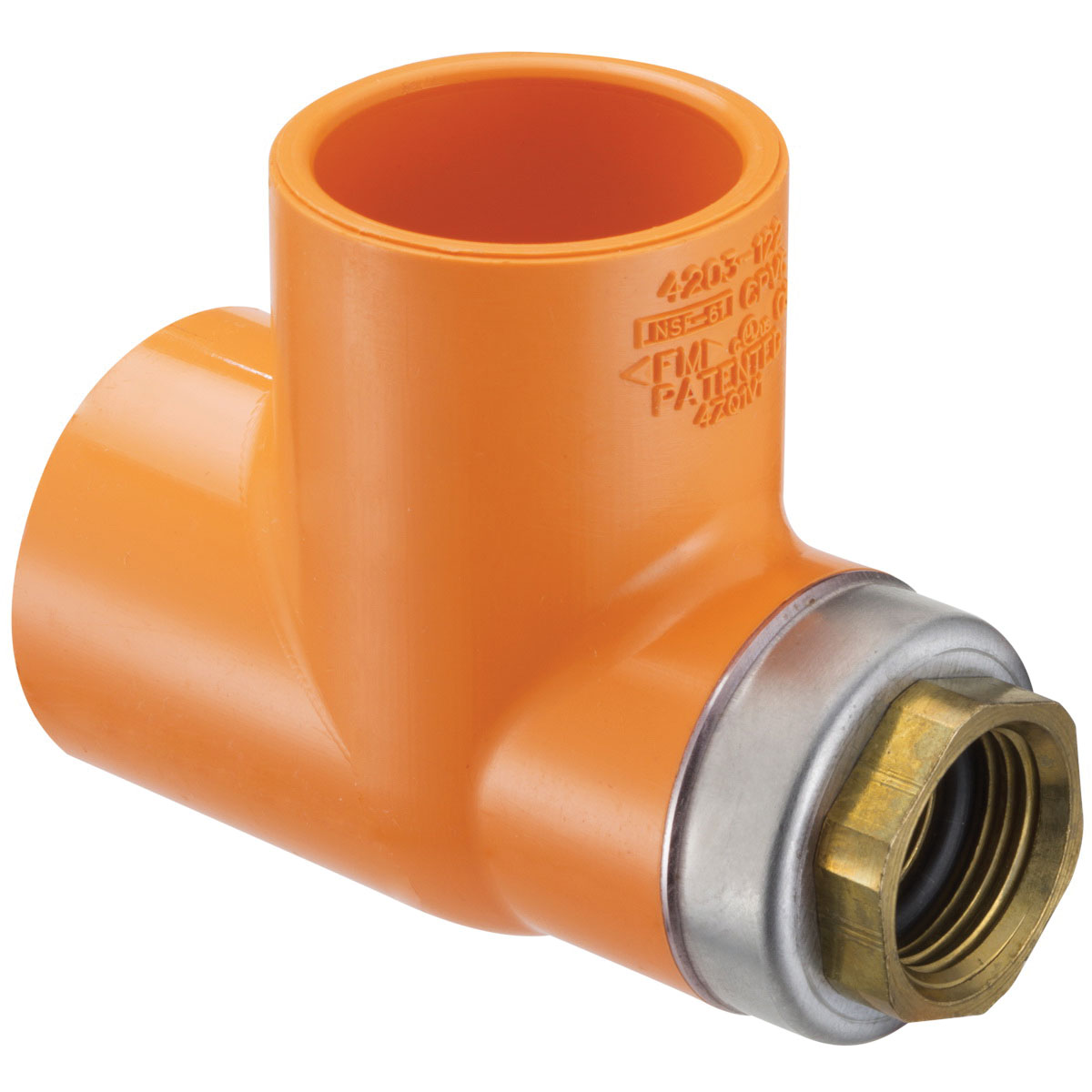 1x1/2x1 FLAMEGUARD 4203-122 CPVC SPRINKLER HEAD TEE (SOCxBRASS FIPT xSOC)
