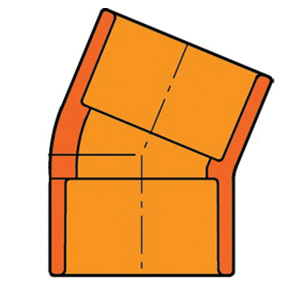 Spears® FlameGuard® Orange CPVC Molded 22.5 deg Standard Elbow, Socket