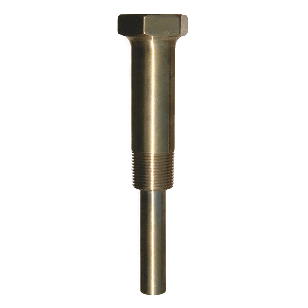 3/4 NPT x 3-1/2 BRASS INDUSTRIAL THERMOWELL W/LAGGING EXTENSION 3-4FA2