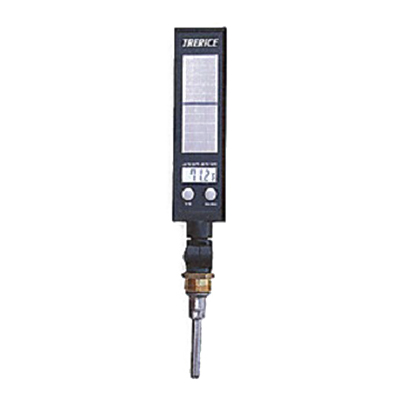 7 SCALE LIGHT POWERED THERMOMETER,CAST ALUMINUM CASE,3-1/2"ADJUSTABLE STEM, 0-140 F